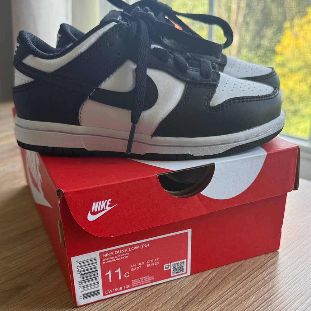 Nike Kids Black and White Dunk Sneakers